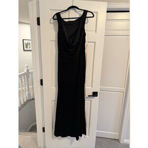 Lulu's Black Velvet Cowl Back Sleeveless Maxi Dress
